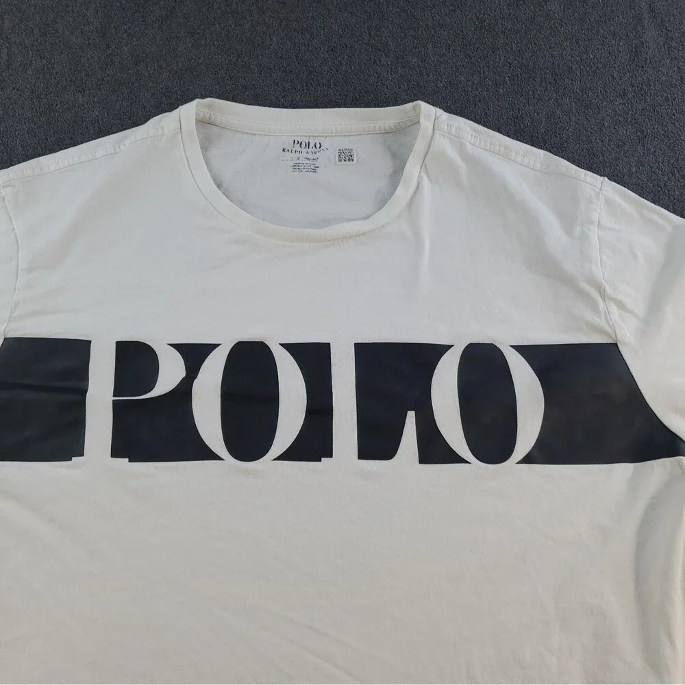 Polo Ralph Lauren Graphic T-Shirt  Men’s Size Large White Long Sleeve Logo